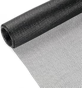 Fiberglass Window Screen Mesh 48” x 110” Easy to Use Black Replacement ...