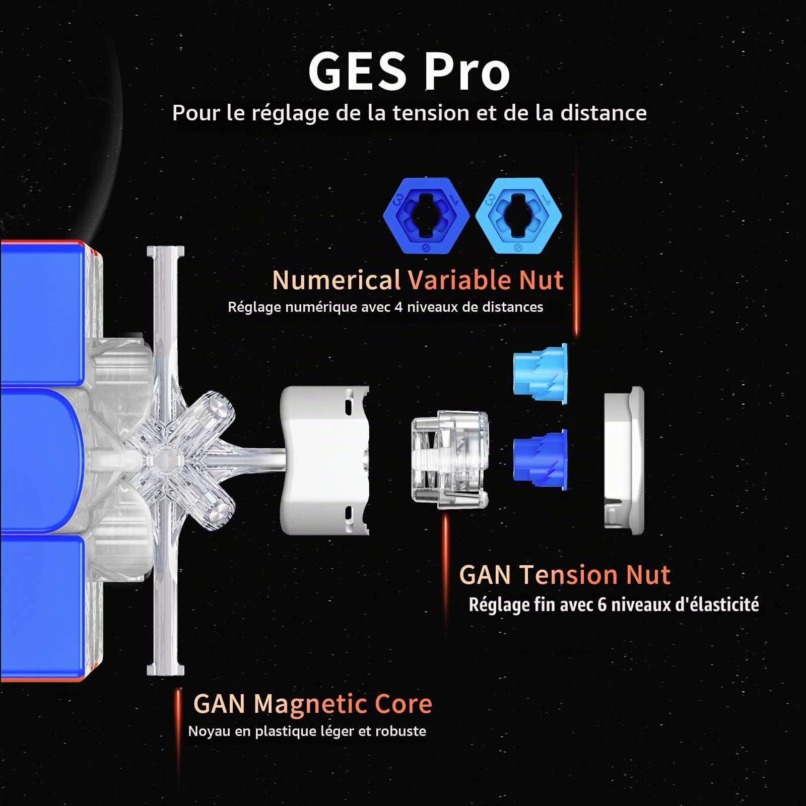 GAN 11 M Pro Speed Cube Magnétique 3x3, Cube de Vitesse Version Mat