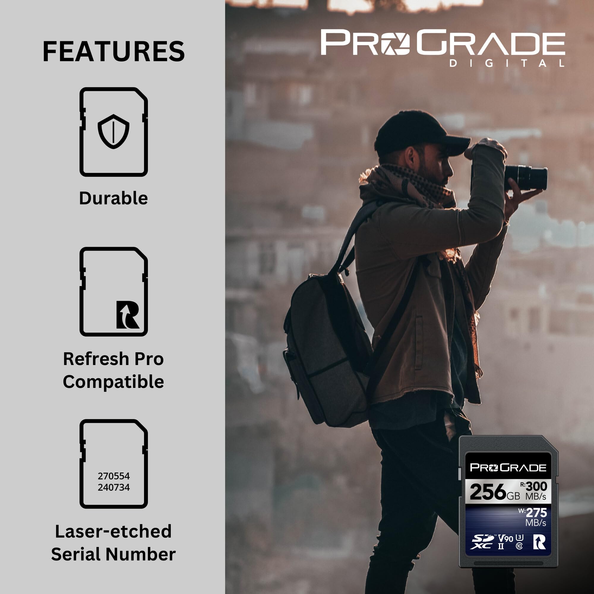 Carte Mémoire ProGrade Digital SDXC UHS-II V90 Iridium (256 Go)