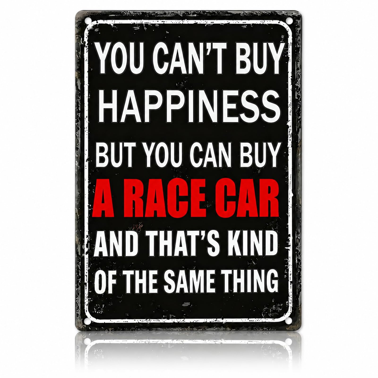 Race Car Gifts for Men, Race Car Metal Signs Plaques, Vintage Wall Art Decor, Man Cave Gift for Racing Lover, Teenagers, Bedroom Accessories for Men, Living Room Decor, 12×8 in