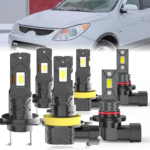 Fit For Hyundai Veracruz 2007-2012 light Bulbs, High/Low Dual Beam Fog Lights Combo, Plug and Play, 6 PCS — Amazon product image
