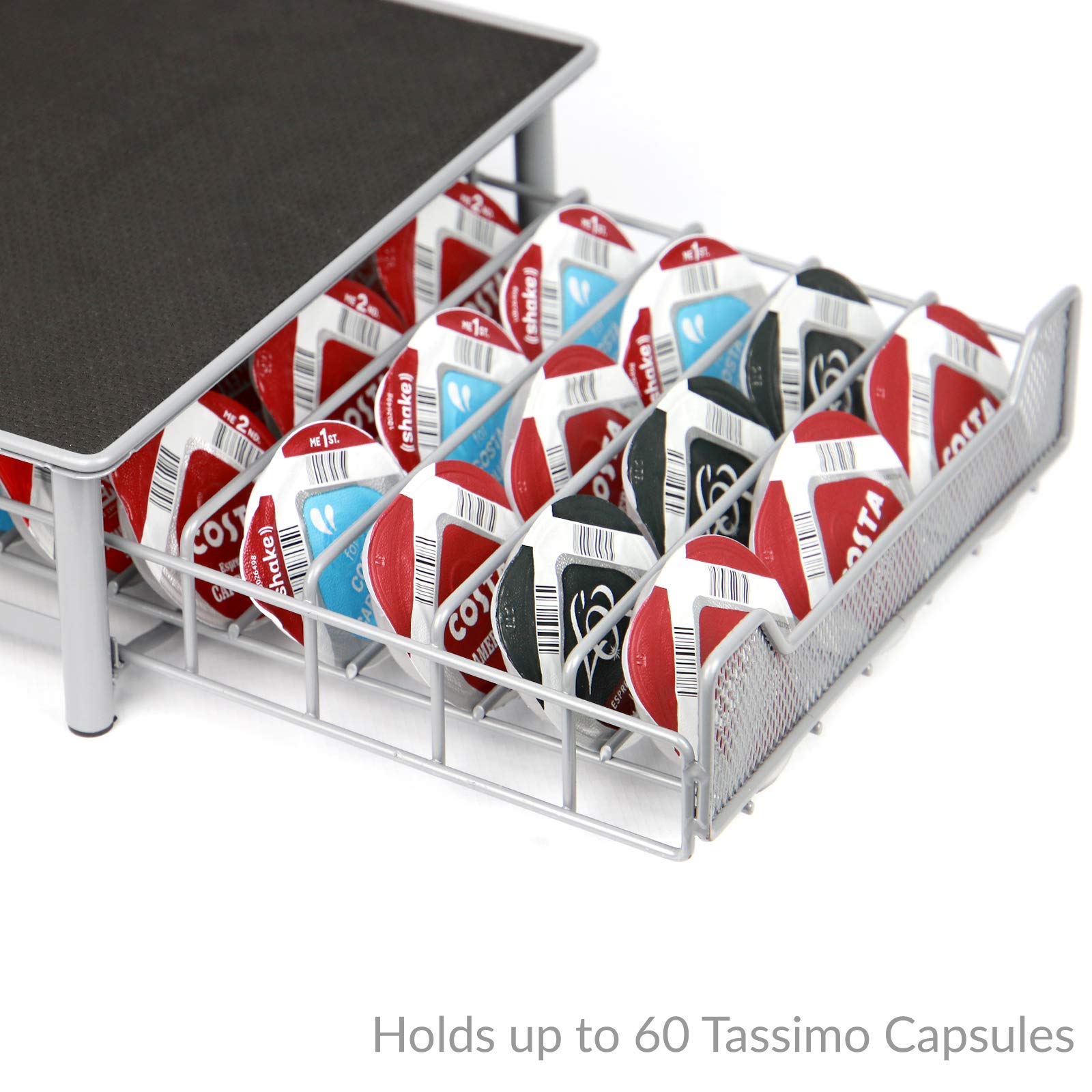 60 Nespresso Capsule Holder Drawer Capsule Coffee Storage Rack with Glass Tray a