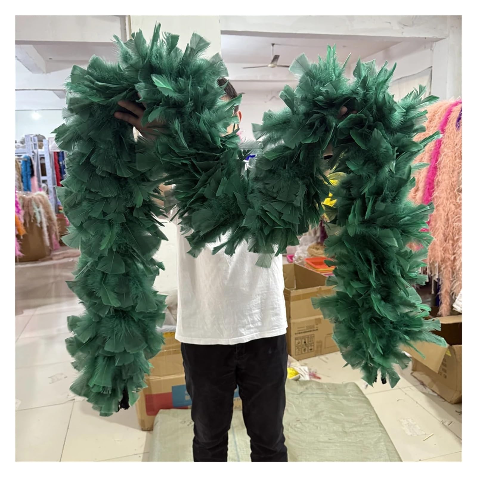 boa plumas Boa de plumas pavo gruesa for bodas, vacaciones, manualidades, actuaciones en escenario, decoración DIY, accesorios for chal fiesta