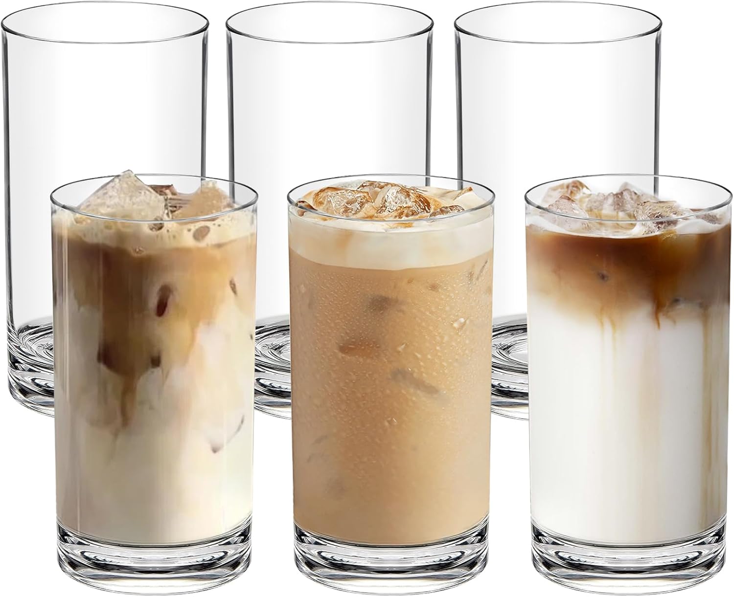 Shatterproof Plastic Drinking Glasses Set of 6, 17 Oz Clear Unbreakable Tumblers for Kitchen, Poolside & Patio – BPA-Free, Dishwasher-Safe, Acrylic Cups That Look Like Glass 17oz 6pack