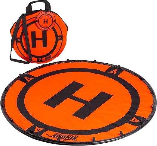 Hoodman 3 Foot Weighted UAV Drone Landing Pad - fits Matrice 4E, Mini 4 Pro, mini 3 pro, mavic, spark - Durable, No Stakes Required, collapses to 1/3 of deployed size
