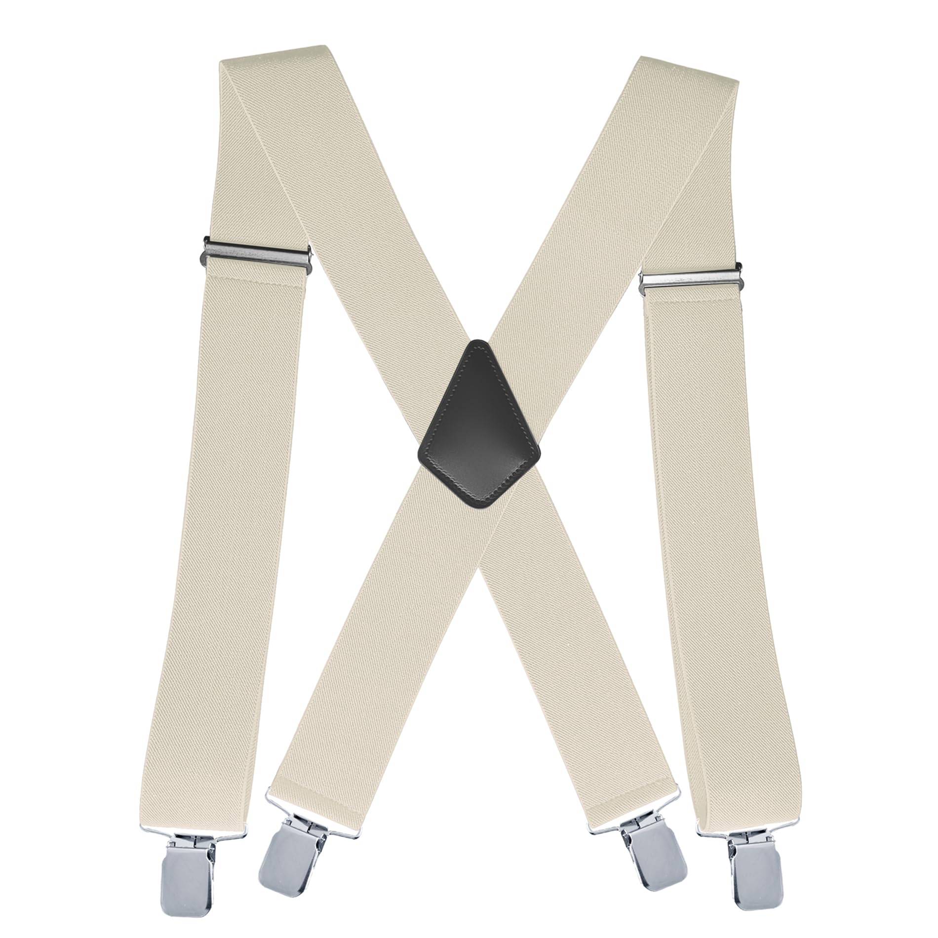 CADONO2Inch Men's Heavy Duty Suspenders with Strong Clips Adjustable X-Back for Work Jeans