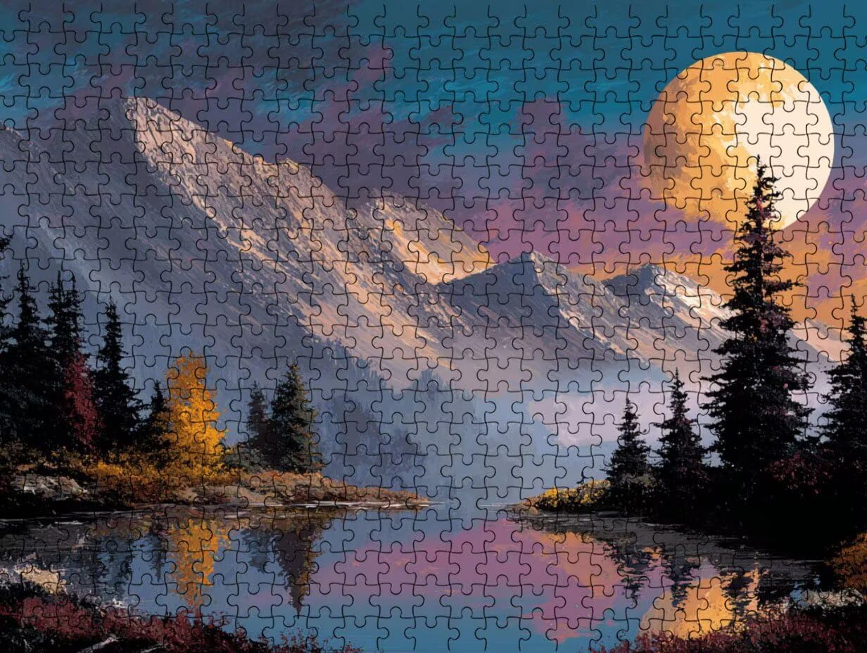 Clásicos Puzzle 6000 para Adultos, MontañA Nevada Y Luna LDYQS7-642