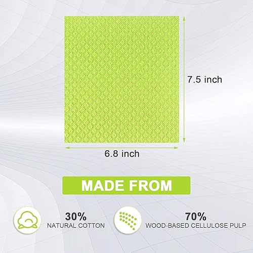 Miniatura 4 de Paños suecos  Paquete de 8 toallas de mano reutilizables y absorbentes para cocina, mostradores y platos  Paño de esponja de celulosa  Regalos