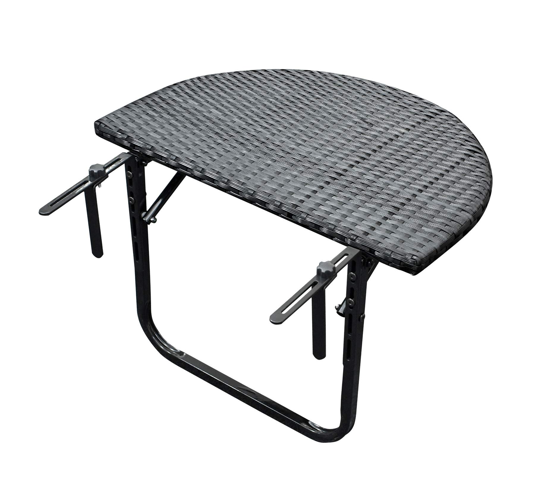 DEGAMO Sevilla Balkonhängetisch – 60 x 40 cm, klappbar, Schwarz (Polyrattan)
