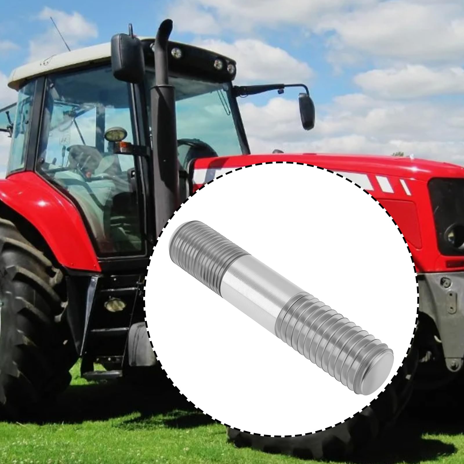 eMagTech 4pcs 5/8"UNF to 5/8"UNC Double End Threaded Stud 377598X1 Compatible with Massey Ferguson - Image 3