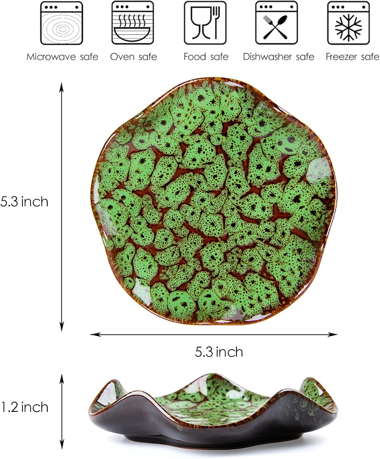 Spoon Rest for Stove Top, 5.3 Inch Ceramic Spoon Holder for Kitchen Counter, Ladle, Spatula, Coffee Spoon Rest, Ceramic Utensil Holder for Countertop, Large Cooking Utensil Crocks for Kitchen Counter
