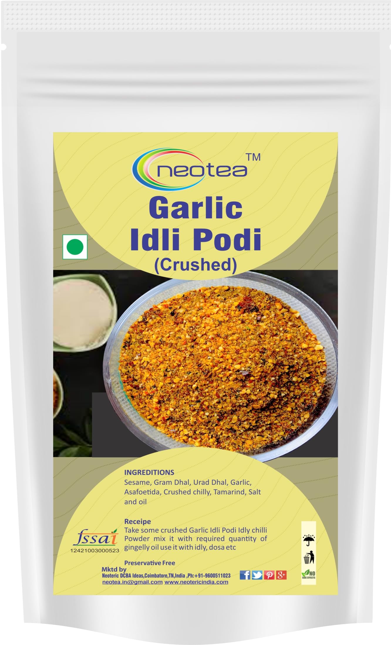 Neotea Crushed Garlic Idly Chilly Powder,200 Gm (B0CFQGSHDD) Amazon Price History, Amazon Price Tracker