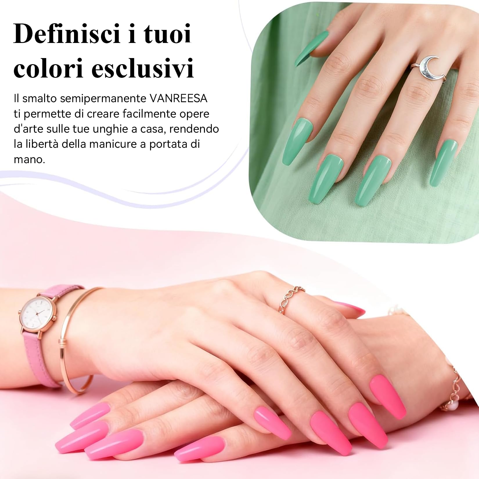 VANREESA Kit Semipermanente Unghie, 20 Colori Smalto Semipermanente Unghie con Lampada per Unghie 36W U V/LED, Kit Unghie Gel Completo con Base e Top Coat Set Manicure per Principianti
