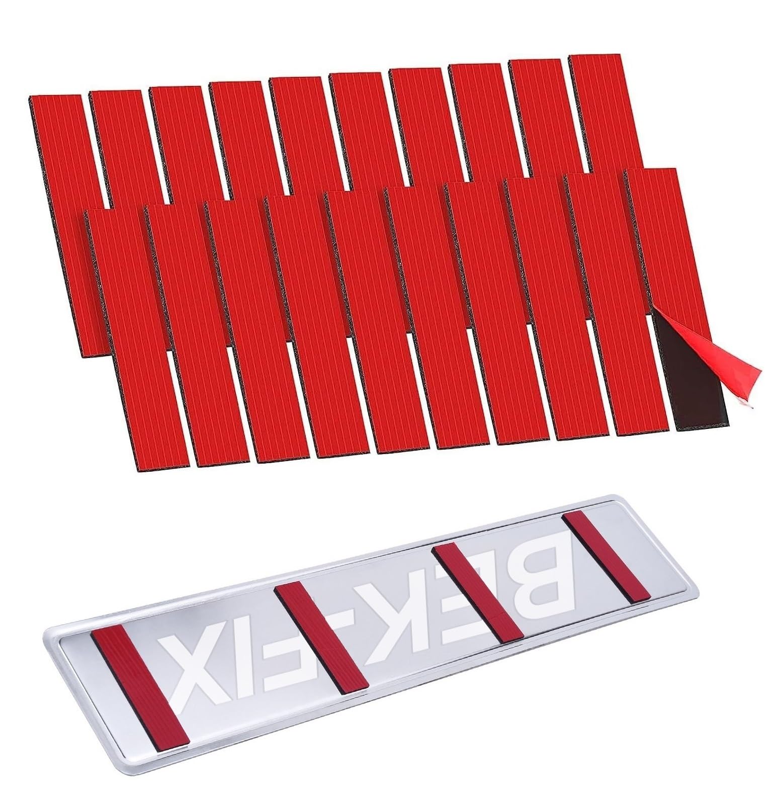 Bek-Fix Bek-Fix® 20 Number Plate Sticky Pads Double Sided Adhesive Tape Strips License Plate Holder