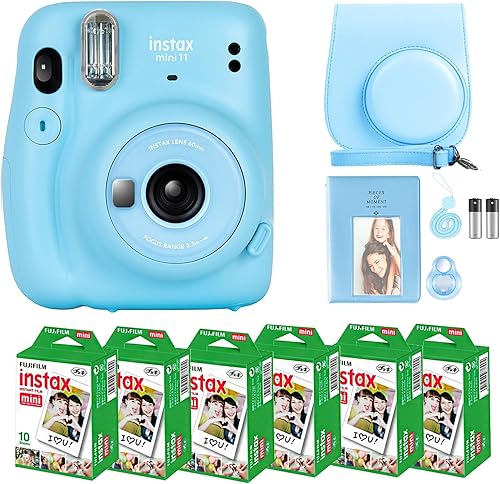 Miniatura 8 de Fujifilm Cámara Instax Mini 11 con mini película instantánea Fujifilm 60 hojas paquete con accesorios número uno incluyendo funda de transporte