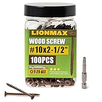 Vista 20 de LIONMAX Tornillos de cubierta de 4 pulgadas, tornillos para madera #10 x 4, 50 unidades, resistentes a la corrosión, revestimiento epoxi exterior