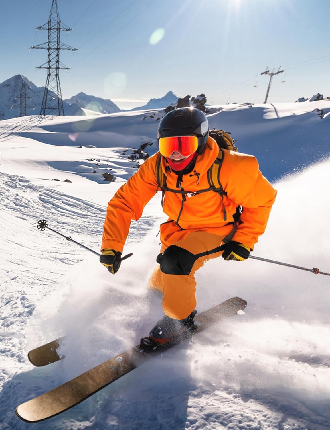 TBMPOY Men's Snow Ski Hiking Pants Waterproof Winter Fleece Lined Pants Camping Skiing Ice Fishing Pants with Belt - Image 3