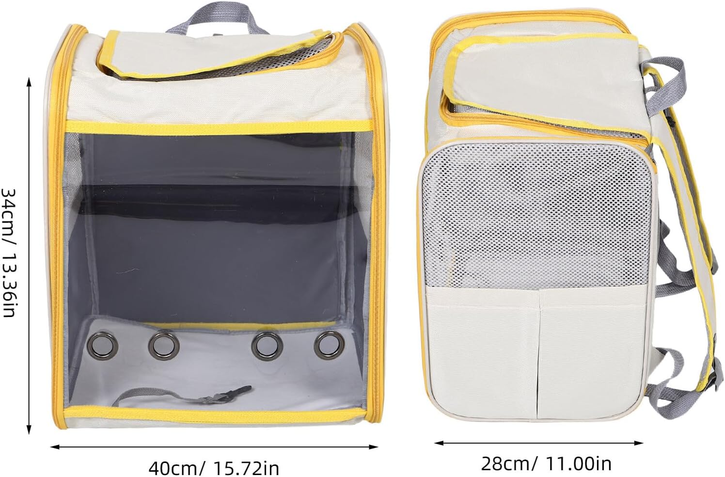 BESPORTBLE Breathable Cat Backpack Carrier for Small Dogs, Collapsible Mesh Pet Travel Bag with Double Shoulder Straps, Large Capacity Soft-Sided Carrier for Outdoor Trips and Hiking