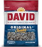 DAVID Roasted and Salted Jumbo Sunflower Seeds, Original Flavor, 5.25oz.