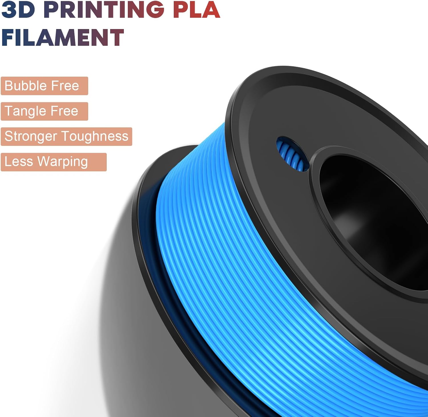 3D Printer Filament PLA 1.75mm 3-D Printing Materials 5 Colors Bundle Print Filimate 1.75 mm Orange Green Blue Yellow Purple Filiment1.75 Accuracy ±0.02mm Fillament Spool Vacuum Pack 250G X 5
