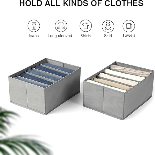 Miniatura 2 de DIMJ Organizador de ropa para armario, organizadores de cajones para ropa con 5 compartimentos, organizador de armario de tela para ropa,