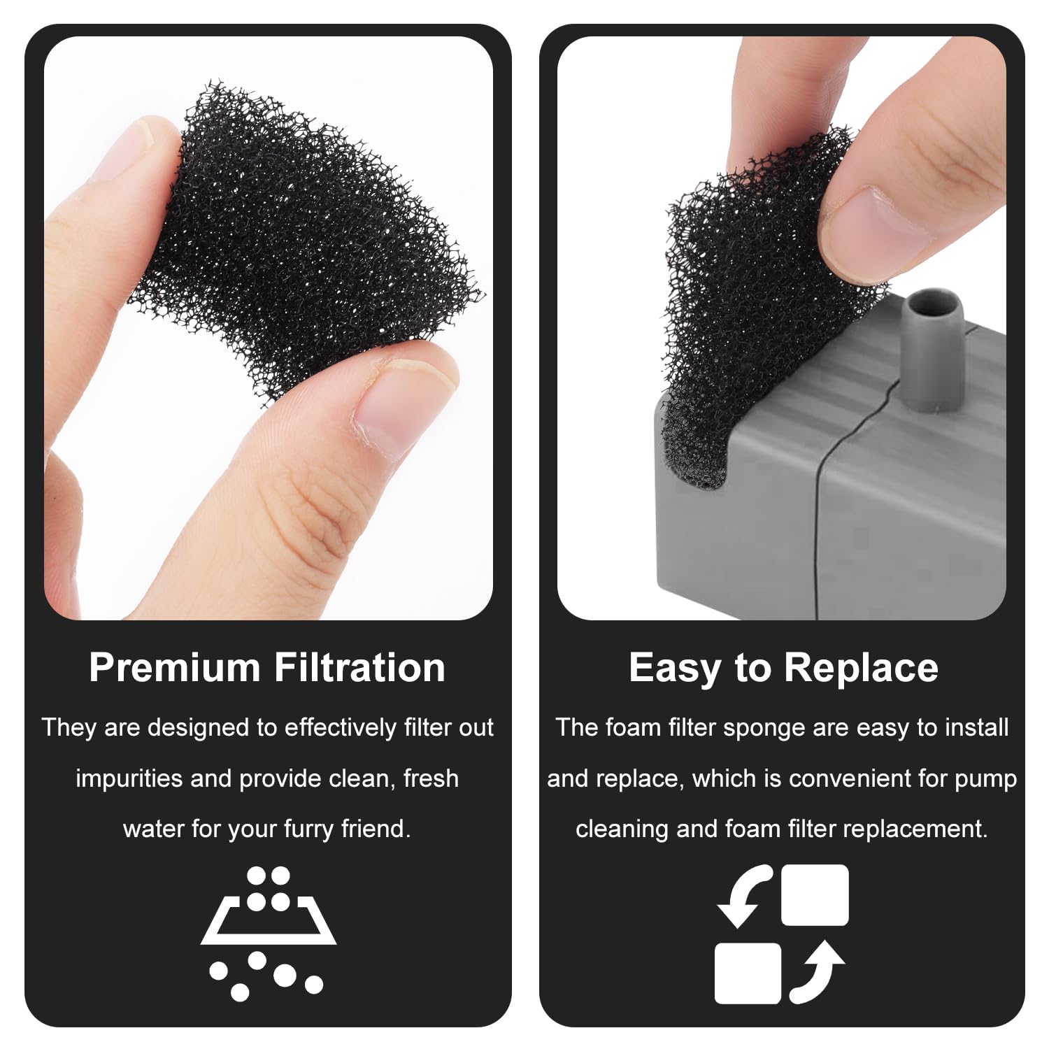 20 Pezzi Filtri di Ricambio per Fontanelle per Animali Domestici, Filtro Acqua per Gatti Filtri in Schiuma Sostituiti per PETKIT Eversweet 3 Pro/PETKIT Eversweet Solo 2/PETKIT EversweetSolo SE