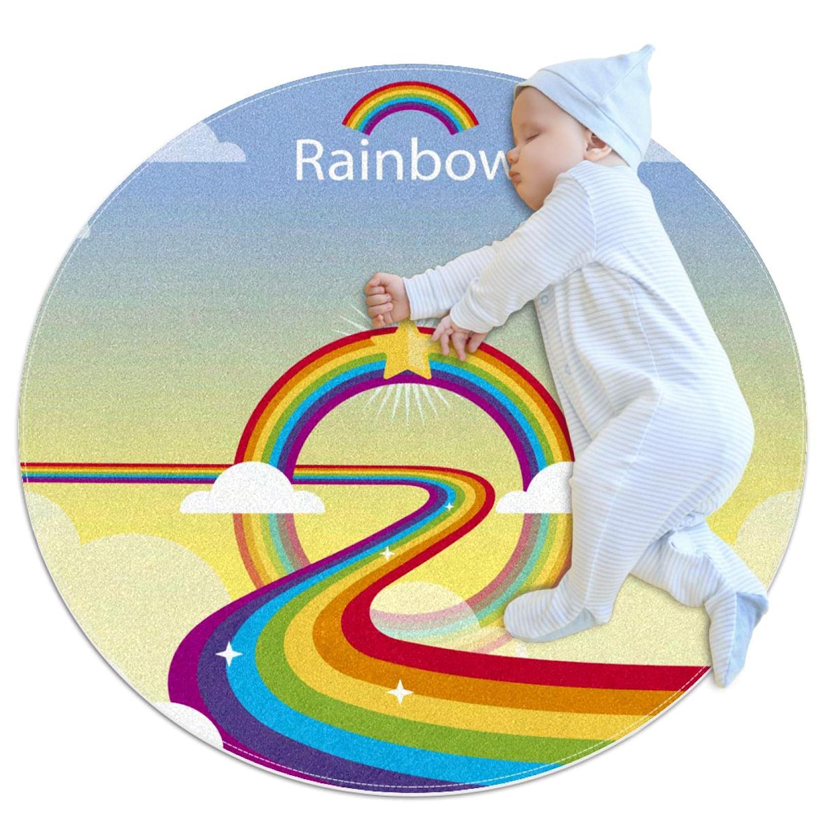 Alfombra redonda infantil JDEZ de 80cm para proteger el suelo de juegos de niños y mascotas