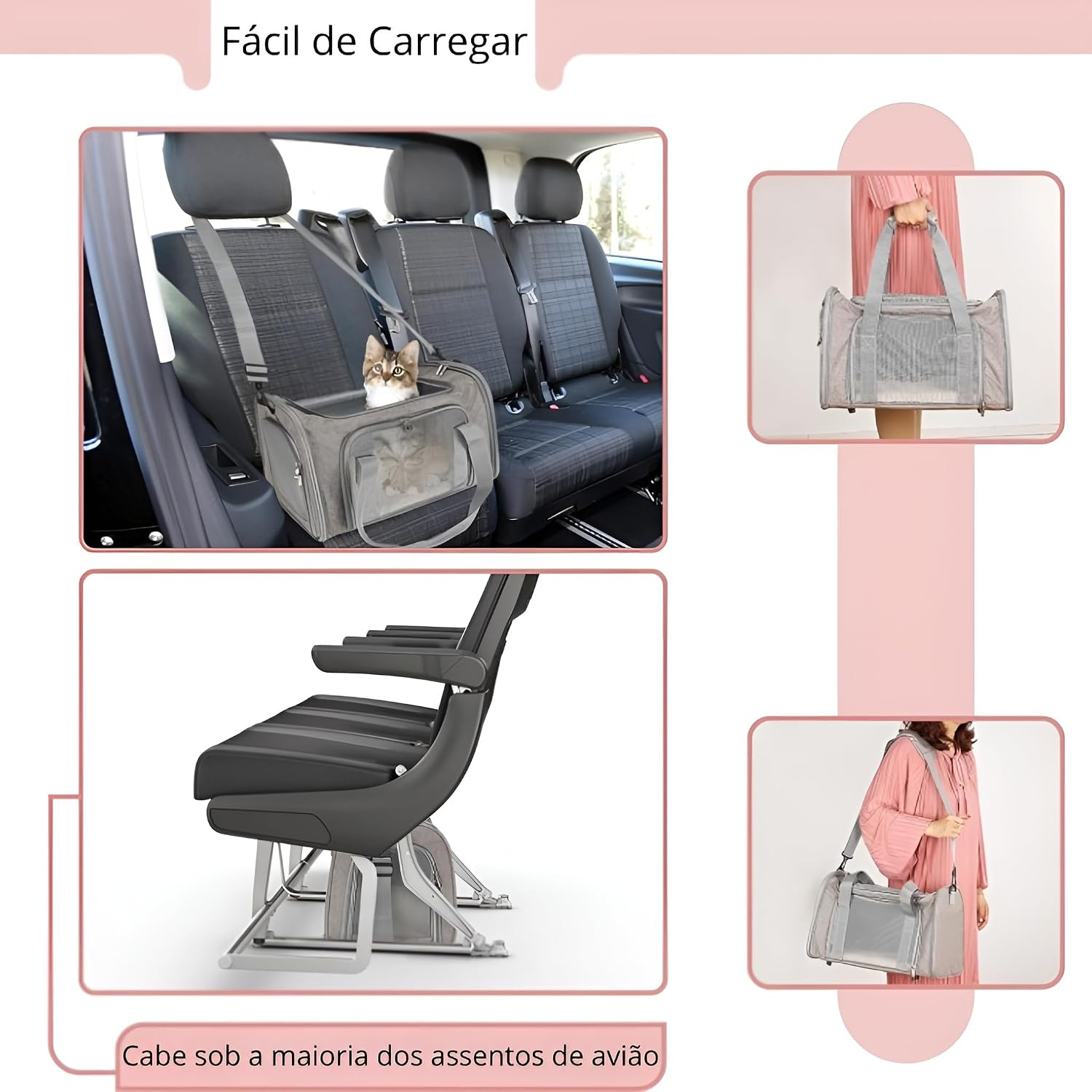 Bolsa Pet Transporte 40x25x25 8 kg Dobrável Lados Ventilados Cães Gatos Pequeno Médio Porte Impermeável Alças Reforçadas Tela Respirável Viagem Avião Carro Confortável Compacta e de Alta Durabilidade Bolsa Pet Transporte 40x25x25 8 kg Dobrável Lados Ventilados Cães Gatos Pequeno Médio Porte Impermeável Alças Reforçadas Tela Respirável Viagem Avião Carro Confortável Compacta e de Alta Durabilidade