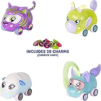 Vista 2 de Ritzy Rollerz - Autos de juguete para niñas con dijes sorpresa, 4Ever Friends, cuatro lindos autos con acabados únicos de moda, paquete de 4