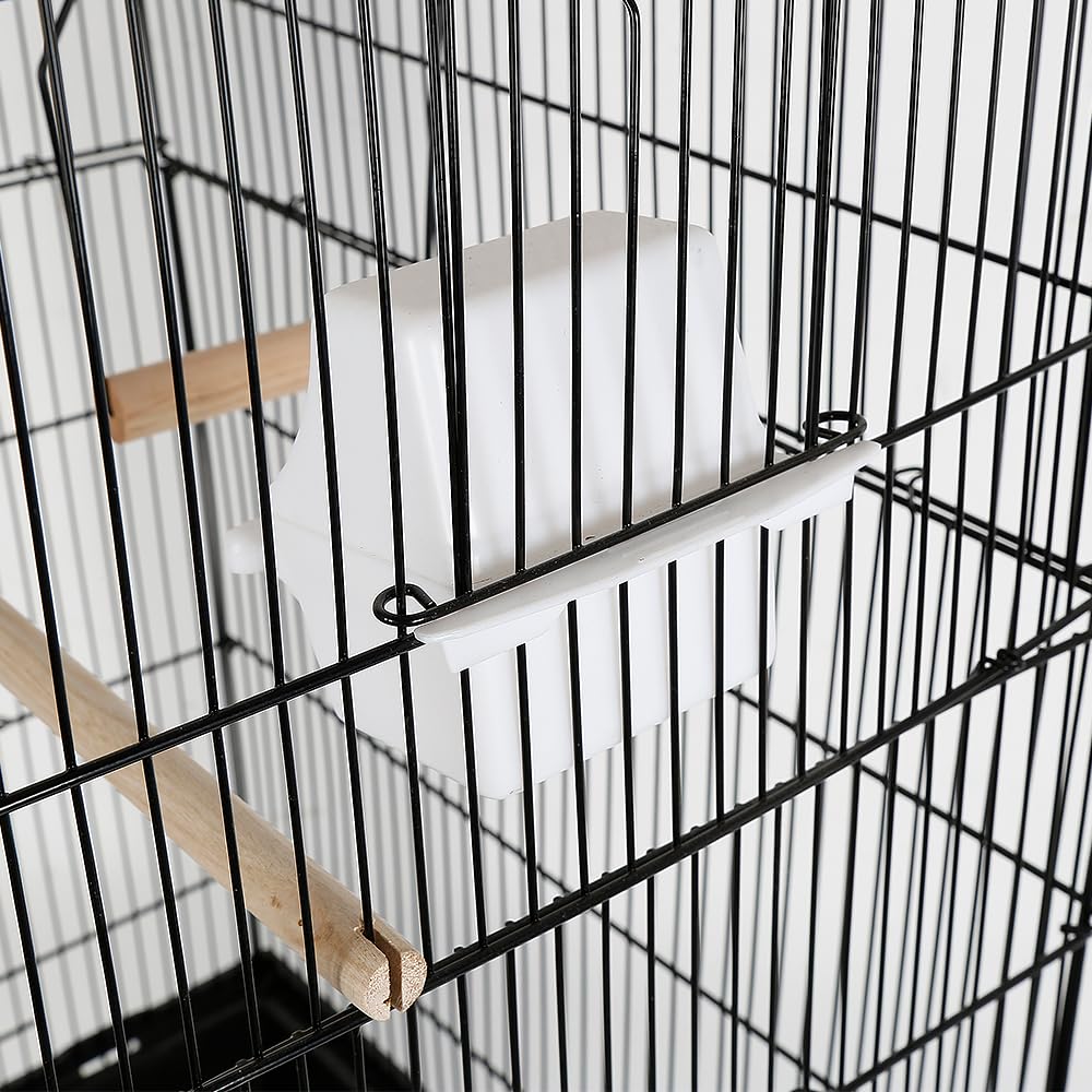 Jaula de cría para pájaros Solid Cage Pájaro sobre pie Aviario para pájaros interior/exterior, jaula de aves aves aves para periquito canario (negro, 46 x 36 x 92 cm)