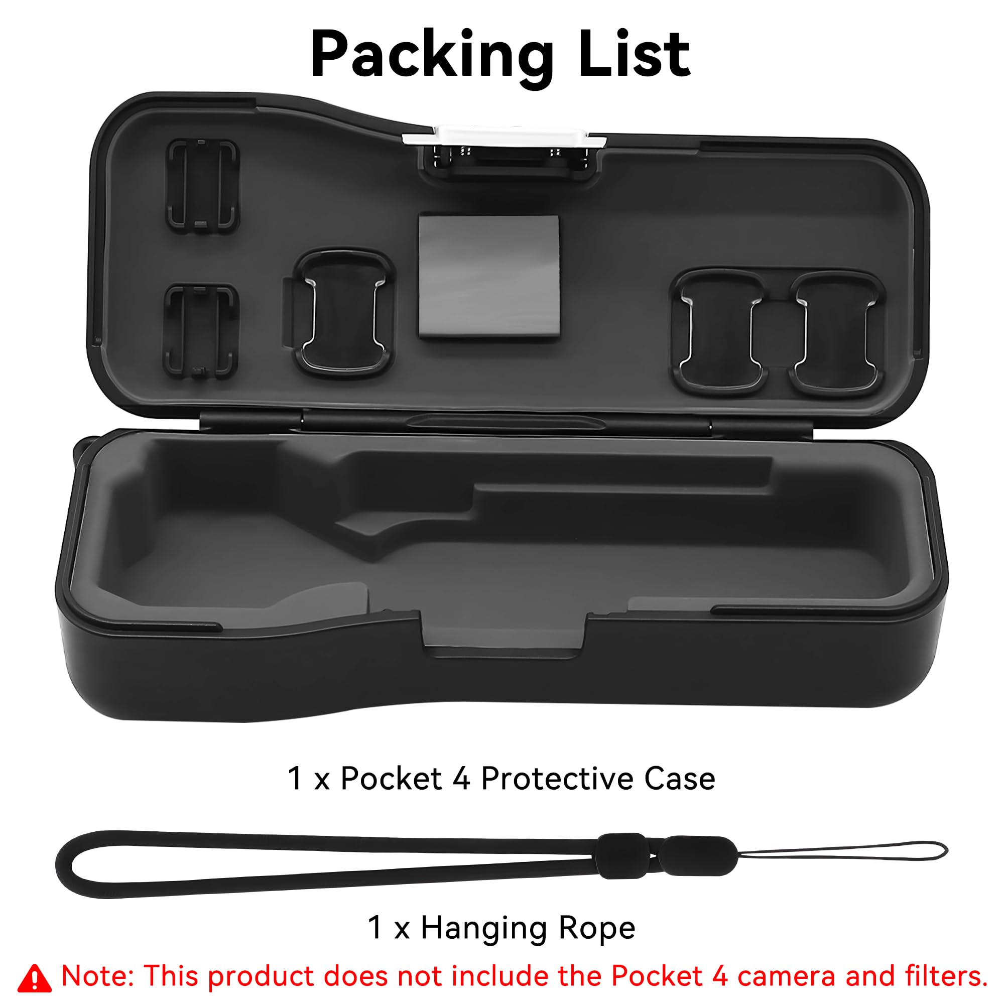 Pocket 4 Pokrowiec Ochronny - Przenośny Twardy Pokrowiec do Przechowywania Pełna Ochrona dla DJI Osmo Pocket 4/Pocket 3 Akcesoriów z 3 Filtrami Magnetycznymi i 2 Gniazdami na Karty Pamięci