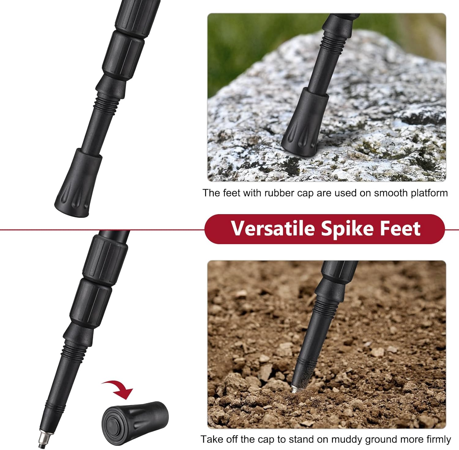 Hunting Bipod, Shooting Tripod, Adjustable Shooting Bipod with 360° V Yoke Rest, Twist Lock, Lightweight Aluminum Frame, High Density Foam Handle and Spike Feet