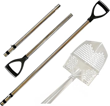 CooB Upgraded Travel Stainless Steel Pole for Sand Scoop Metal Detector