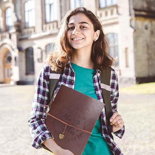 Miniatura 3 de Álbum de recortes, álbum de fotos de cuero Mr&Mrs de 11 x 8.29.0 x 6.8 pulgadas, álbum de recortes, grande, hecho a mano, 60 páginas, álbum de