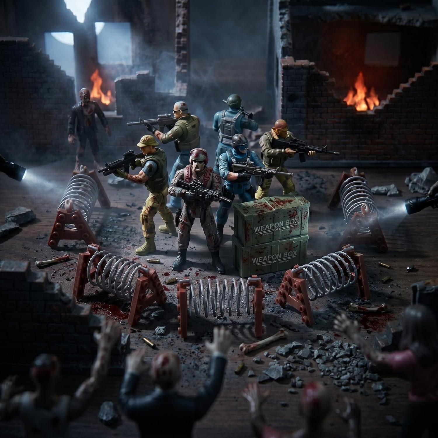 Army Men VS Zombie Toys- Swappable Joint Zombie Action Figure Playset,Realistic Military Battle Scene Gifts for Boys Kids Adults (12PCS) image 4
