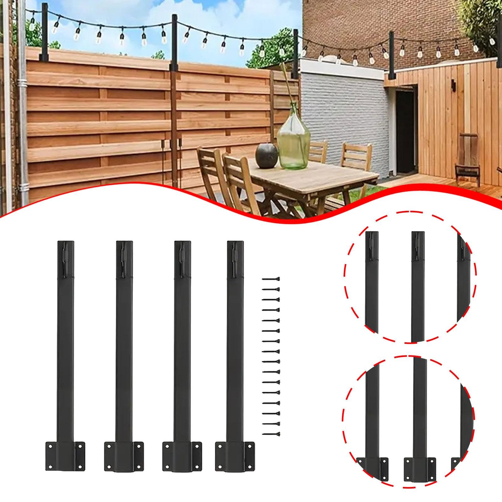 Lot de 4 Poteaux Lumineux en Fer pour Extérieure, Terrasse Ou Mariage.