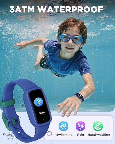 Vista 7 de BIGGERFIVE Vigor 3 - Reloj de seguimiento de actividad física para niños, pantalla AMOLED, no necesita aplicación, no necesita teléfono, resistente