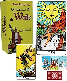 Tarô de Waite Tradicional 78 Cartas Imagens Baralho Completo Tarot Rider Waite Adivinhação Espiritualidade Presente Iniciante Expert
