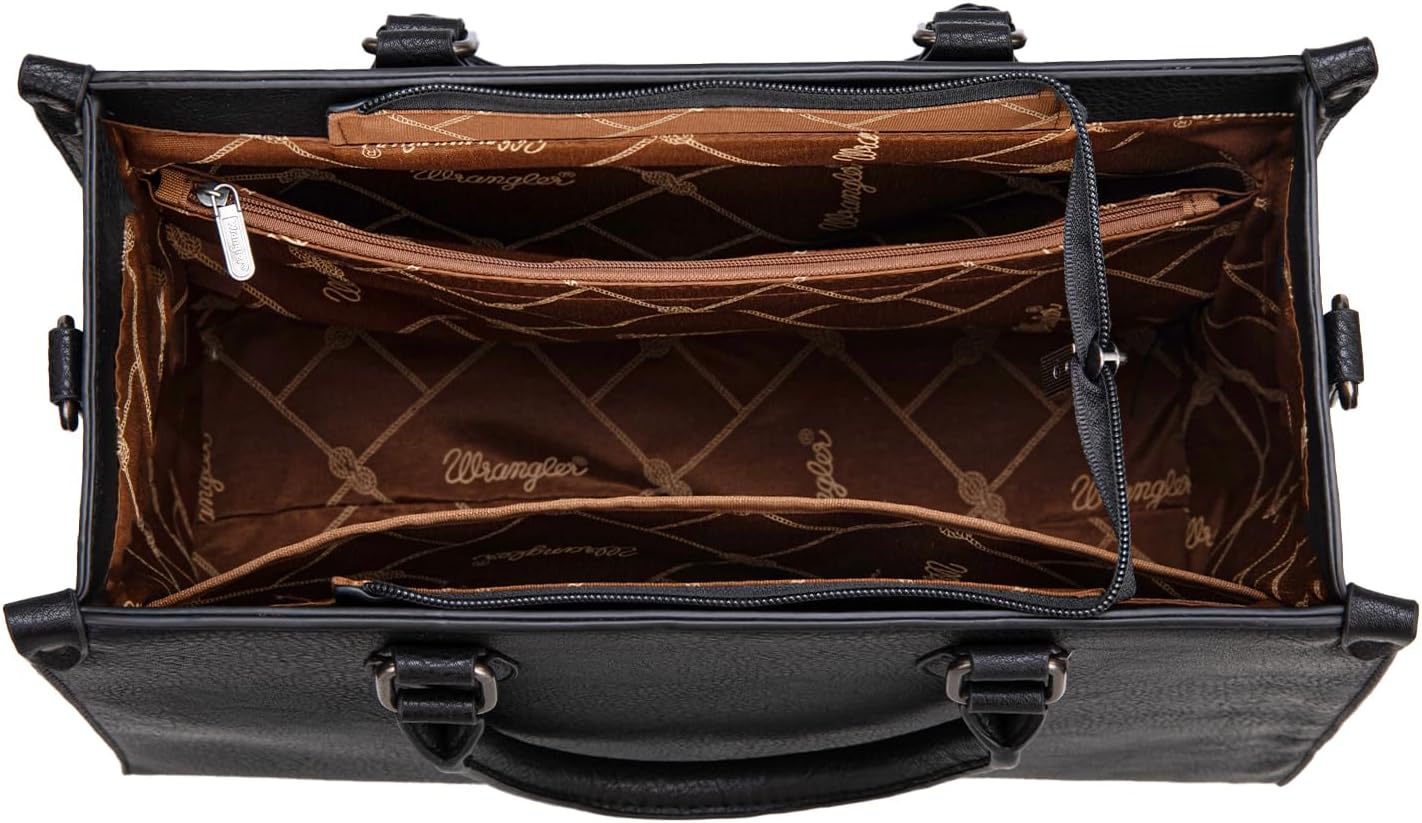 Montana West X Wrangler Large Tote Bag for Women, Western Purse Work Shoulder Handbag with Crossbody Strap - Image 5