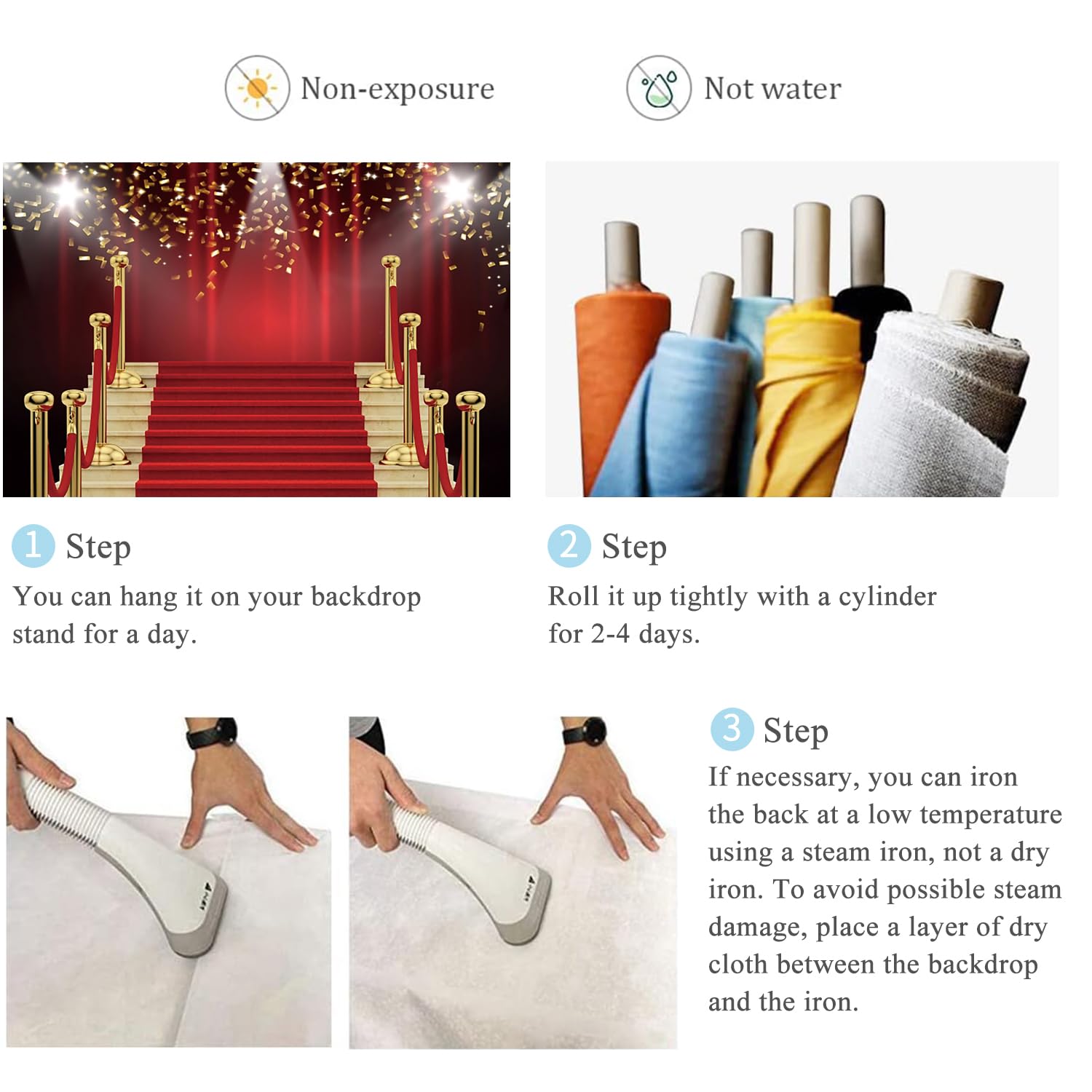3.6x3m Fotohintergrund Roter Teppich Roter Vorhang Goldband Preisverleihung Fotografie Hintergrund VIP Filmabend Abschlussball Hochzeit Geburtstag Party Dekorationen Photo Booth Requisiten