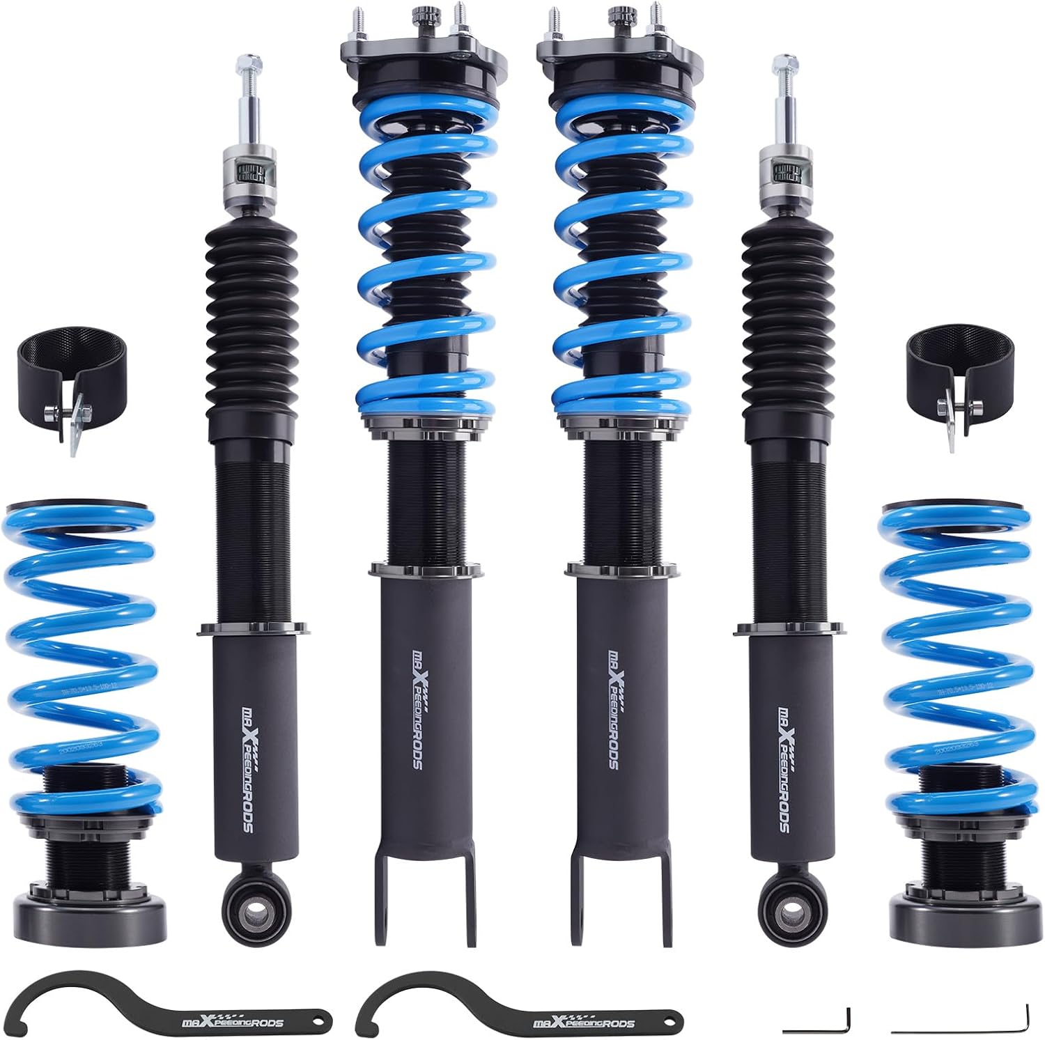 maXpeedingrods Coilover for Mercedes-Benz E-Class E320 E350 Sedan RWD 2003-2009, 24 Levels Damper Adjustable Coilovers Suspension Kit, Height Adjustable Shock Absorber, T6 Upgraded Lowering Kits Blue