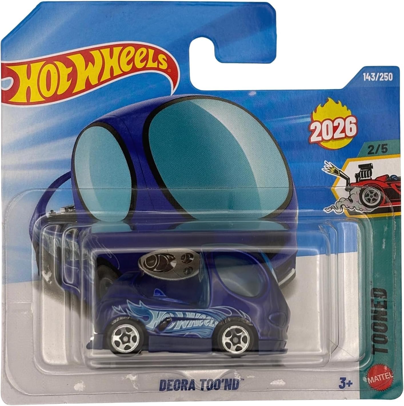 Hot Wheels - Deora Too'nd – Tooned 2/5 – JJH50 – Short Card – niebieska metaliczna – Tooned/Comic Version – Mattel 2026 (143/250) - 1:64