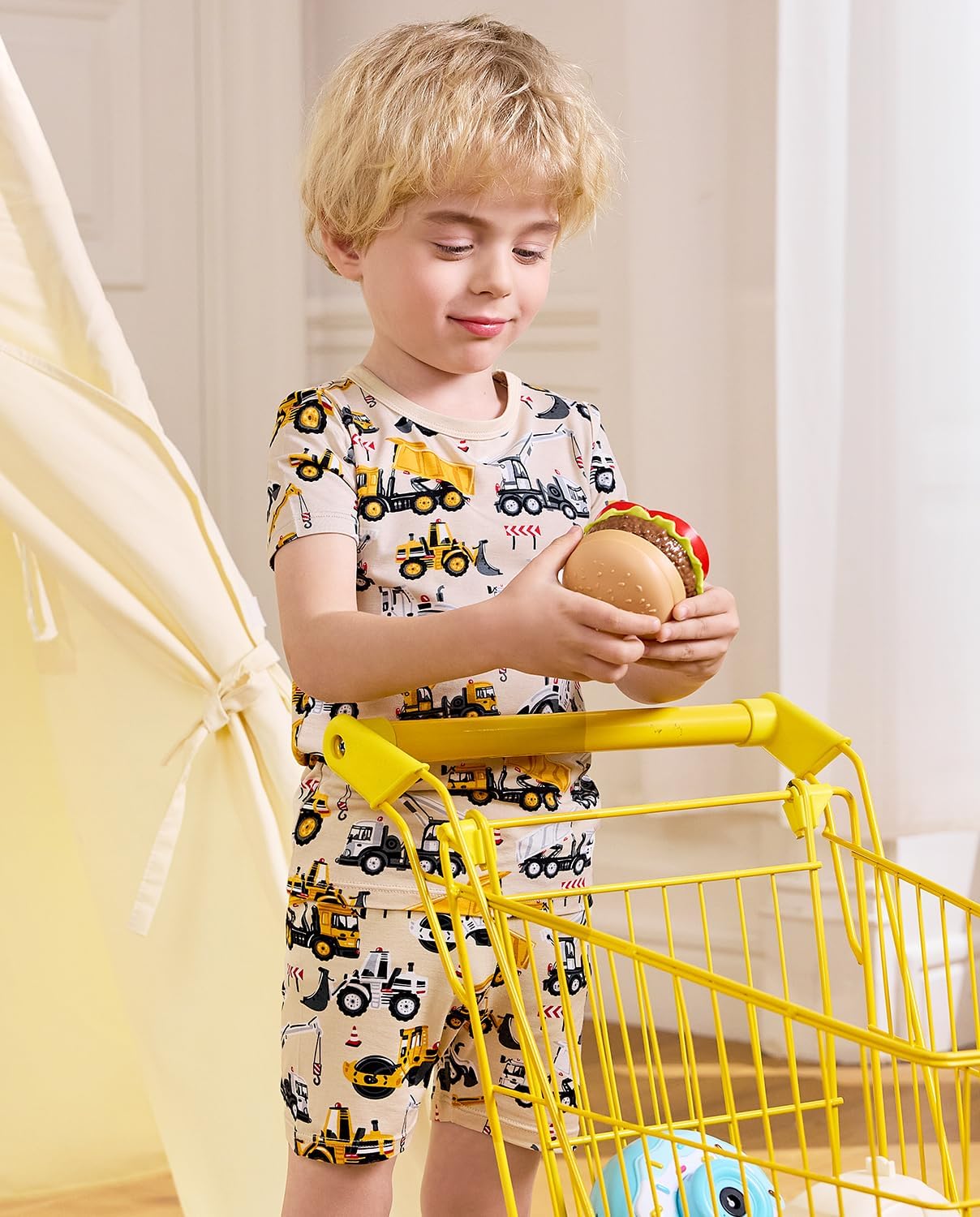 Bamboo Viscose Toddler Car Pajamas Boys Girls Kids Short Cool Summer 12M-8Y Snug fit Pjs Set 2pcs - Image 4