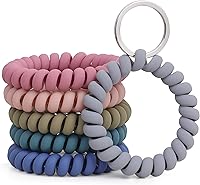 LGEGE 6 Pack Stretchable Wrist Coil Keychains - Flexible Wrist Key Holders for Sauna, Gym, Pool, ID Badges & Sports