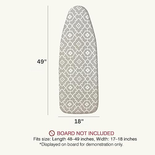 Vista 86 de Funda y almohadilla para tabla de planchar de 18 x 54 pulgadas, algodón natural extra grueso, resistente al quemado y a las manchas, cubierta