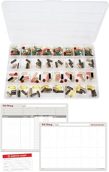 The Olympic Pill Organizer Case with Large Compartments & Stay Tight Lid - Monthly - 31 Day Pill Organizer *Free Medication Log and Medical Alert Card Included! Monthly