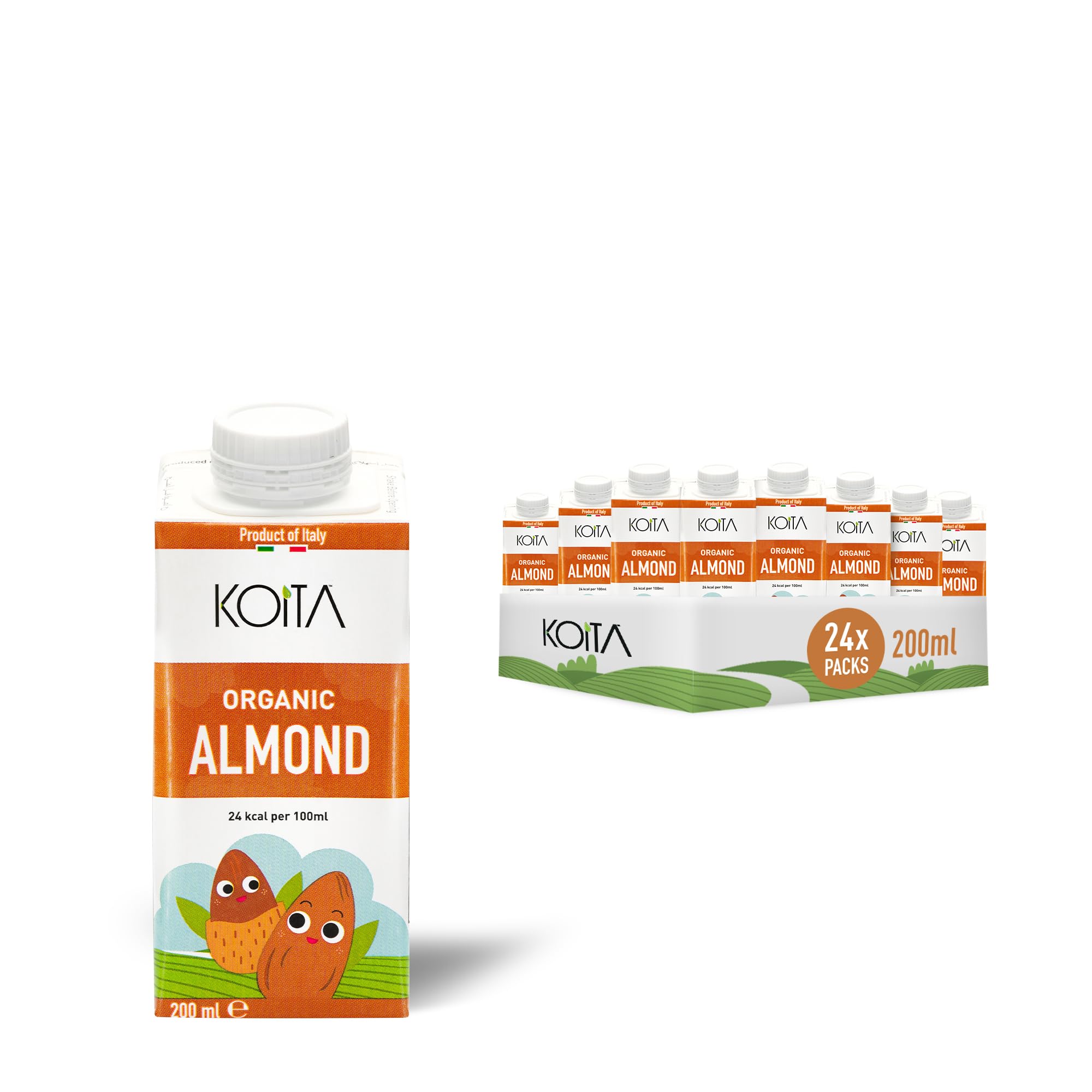 Sponsored Ad โ Koita Organic Almond Milk (200ml, 24-Pack) - Plant-Based, Vegan, Non GMO, Shelf Stable, Nut Milk, Made in Italy, EU Certified Organic