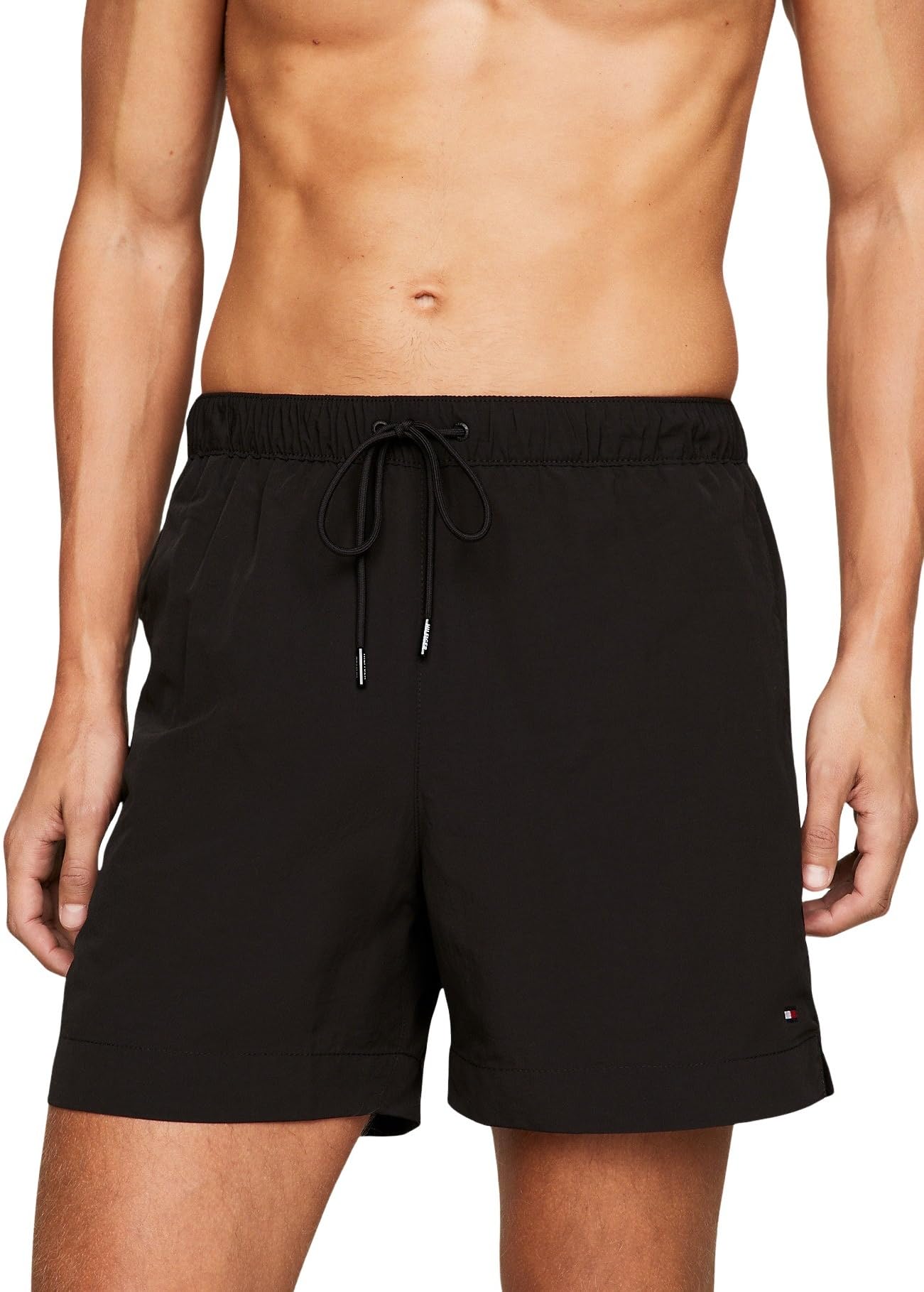 Tommy Hilfiger Bañador para Hombre Medium Drawstring Pernera Media, Negro (Black), M