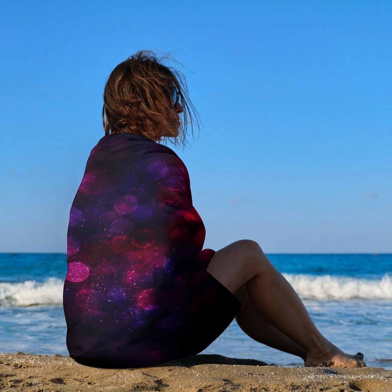 Swimming Towel, Light Spots on Background Printed Fashion Towel,Portable Towel,Durable Towel