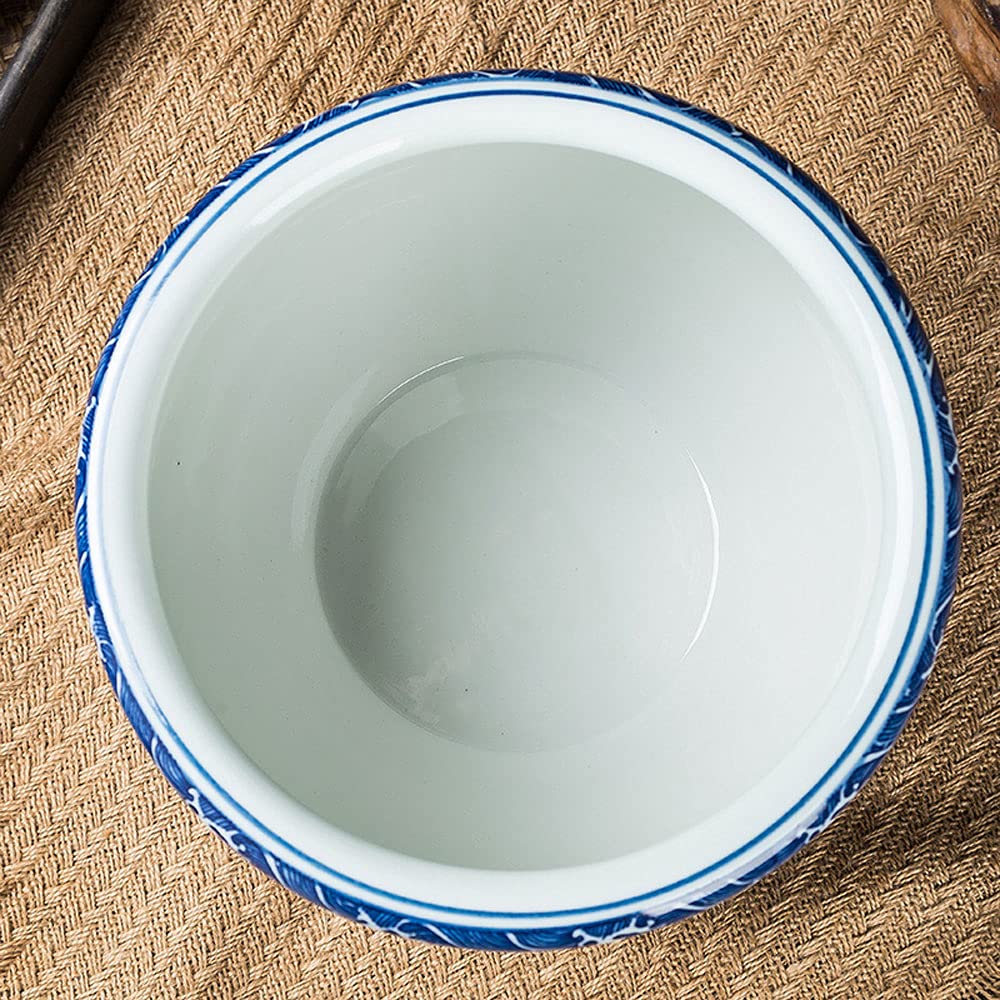 Bardzo duża ceramiczna doniczka, klasyczny niebiesko-biały porcelanowy wazon, wykwintna chińska niebiesko-biała porcelanowa doniczka, ceramiczna doniczka stołowa, ceramiczny pojemnik na kwiaty